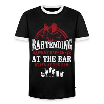 Bartender Mixologist Bartending - Männer Kontrast-T-Shirt - Schwarz/Weiß - Vorne - AI Model Female 172 light (172cm) & AI Model Male 178 light (178cm)