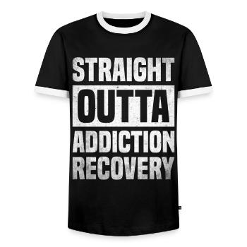 Sensibilisation à la prévention de la toxicomanie Toxicomanie - T-shirt contrasté Homme - noir/blanc - Devant - AI Model Female 172 light (172cm) & AI Model Male 178 light (178cm)