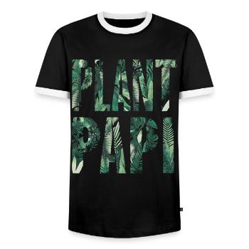 Plante Papi Urban Jungle Plante Design - T-shirt contrasté Homme - noir/blanc - Devant - AI Model Female 172 light (172cm) & AI Model Male 178 light (178cm)