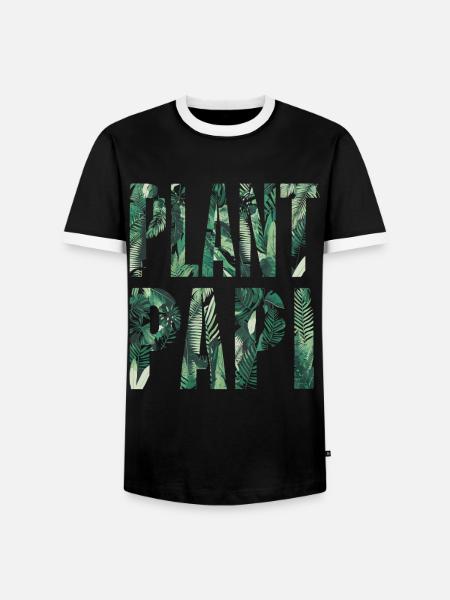 Plant Papi Urban Jungle Plant Design - Herre kontrast-T-shirt - sort/hvid
