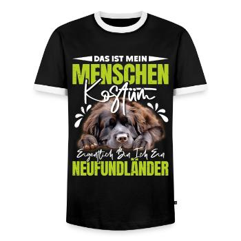 Newfie C’EST MON COSTUME HUMAIN JE SUIS UN - T-shirt contrasté Homme - noir/blanc - Devant - AI Model Female 172 light (172cm) & AI Model Male 178 light (178cm)