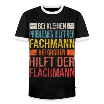 Professional Hip Flask Funny Craftsman S - Men's Ringer Shirt - black/white - Front - AI Model Female 172 light (172cm) & AI Model Male 178 light (178cm)