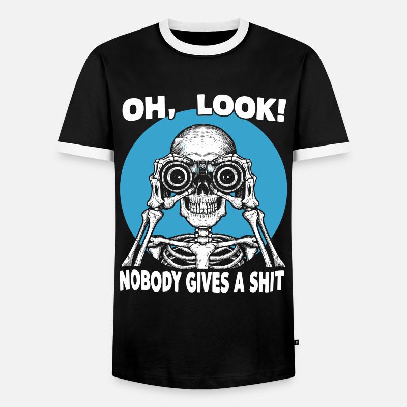 Funny skeleton design - Men's Ringer Shirt - black/white