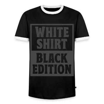 WHITE SHIRT BLACK EDITION WEISSES SHIRT BLACK - Männer Kontrast-T-Shirt - Schwarz/Weiß - Vorne - AI Model Female 172 light (172cm) & AI Model Male 178 light (178cm)