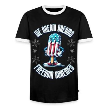 Lustiges Eis 4th Of July Memorial Day - Männer Kontrast-T-Shirt - Schwarz/Weiß - Vorne - AI Model Female 172 light (172cm) & AI Model Male 178 light (178cm)