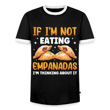 Mexican Venezuelan Empanada - Men's Ringer Shirt - black/white - Front - AI Model Female 172 light (172cm) & AI Model Male 178 light (178cm)