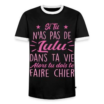 Si Tu N'as Pas De Lulu Dans Ta Vie Cadeau - T-shirt contrasté Homme - noir/blanc - Devant - AI Model Female 172 light (172cm) & AI Model Male 178 light (178cm)