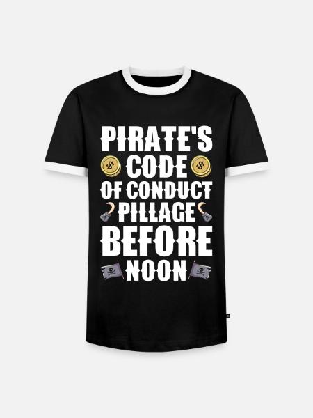 Pirat Totenkopf Freibeuter Piratenschiff - Männer Kontrast-T-Shirt - Schwarz/Weiß