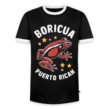 Boricua Porto Rico Coqui Porto Rico Grenouille - T-shirt contrasté Homme - noir/blanc - Devant - AI Model Female 172 light (172cm) & AI Model Male 178 light (178cm)