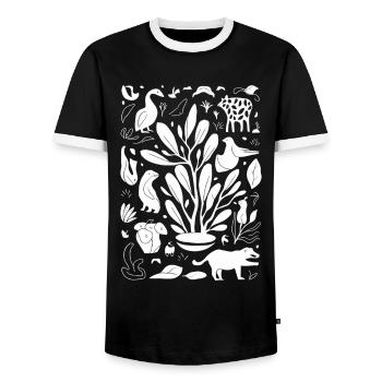 Maya Gott Mayanische Mythologie Alter Gott Yum - Männer Kontrast-T-Shirt - Schwarz/Weiß - Vorne - AI Model Female 172 light (172cm) & AI Model Male 178 light (178cm)