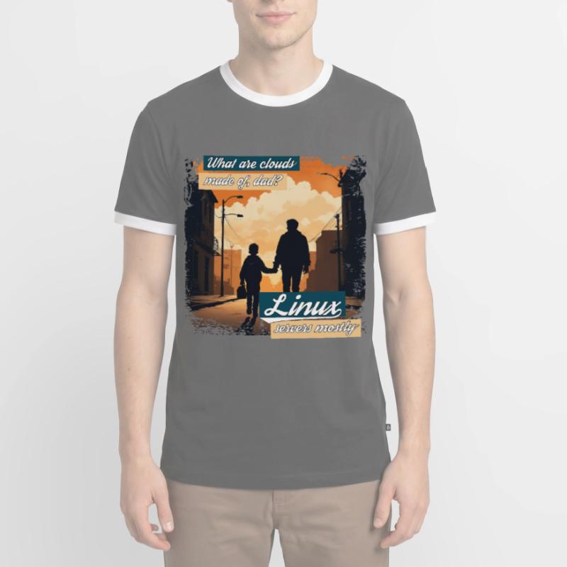Cloud Wolken Linux Server Admin Nerd Witz Männer Kontrast-T-Shirt