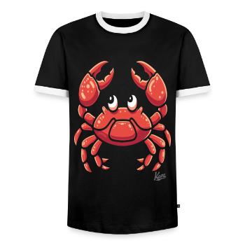 crabe de dessin animé drôle - T-shirt contrasté Homme - noir/blanc - Devant - AI Model Female 172 light (172cm) & AI Model Male 178 light (178cm)