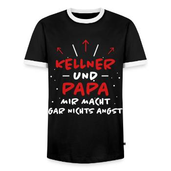 Kellner Spruch Restaurant Lustige Kellner Geschenk - Männer Kontrast-T-Shirt - Schwarz/Weiß - Vorne - AI Model Female 172 light (172cm) & AI Model Male 178 light (178cm)