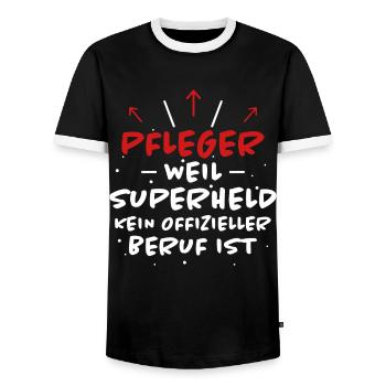Pfleger Spruch Pflegekraft Lustig Pfleger Geschenk - Männer Kontrast-T-Shirt - Schwarz/Weiß - Vorne - AI Model Female 172 light (172cm) & AI Model Male 178 light (178cm)