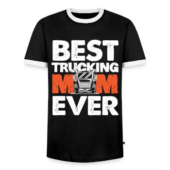 Chauffeur de camion Maman Maman - T-shirt contrasté Homme - noir/blanc - Devant - AI Model Female 172 light (172cm) & AI Model Male 178 light (178cm)