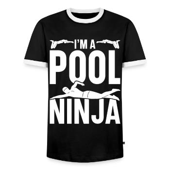 Swimming Water Sports Pool Swimming Swimmers - Men's Ringer Shirt - black/white - Front - AI Model Female 172 light (172cm) & AI Model Male 178 light (178cm)