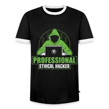 Professional Ethical Hacker - Ethical Hacker - Men's Ringer Shirt - black/white - Front - AI Model Female 172 light (172cm) & AI Model Male 178 light (178cm)