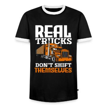 Truck Driver Fern Driver Truck Idée cadeau - T-shirt contrasté Homme - noir/blanc - Devant - AI Model Female 172 light (172cm) & AI Model Male 178 light (178cm)