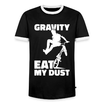BMX Freestyle Biker Bike Bike BMX Rider - T-shirt contrasté Homme - noir/blanc - Devant - AI Model Female 172 light (172cm) & AI Model Male 178 light (178cm)