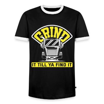 Camionneur Camion de livraison - T-shirt contrasté Homme - noir/blanc - Devant - AI Model Female 172 light (172cm) & AI Model Male 178 light (178cm)