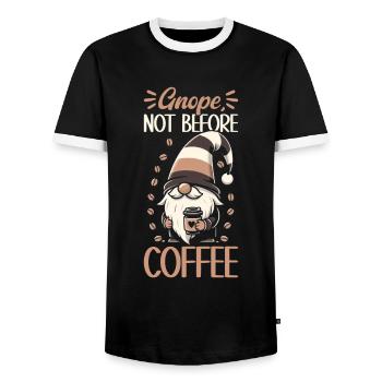Gnome drôle & Amateur de café Café des nains de jardin - T-shirt contrasté Homme - noir/blanc - Devant - AI Model Female 172 light (172cm) & AI Model Male 178 light (178cm)