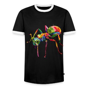 Fourmi colorée style Pop Art - T-shirt contrasté Homme - noir/blanc - Devant - AI Model Female 172 light (172cm) & AI Model Male 178 light (178cm)