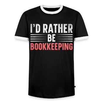 Buchhaltung Finanzbuchhalter Buchhalter Beruf - Männer Kontrast-T-Shirt - Schwarz/Weiß - Vorne - AI Model Female 172 light (172cm) & AI Model Male 178 light (178cm)