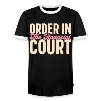 Buchhaltung Finanzbuchhalter Buchhalter Beruf - Männer Kontrast-T-Shirt - Schwarz/Weiß - Vorne - AI Model Female 172 light (172cm) & AI Model Male 178 light (178cm)
