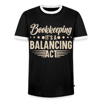 Buchhaltung Finanzbuchhalter Buchhalter Beruf - Männer Kontrast-T-Shirt - Schwarz/Weiß - Vorne - AI Model Female 172 light (172cm) & AI Model Male 178 light (178cm)