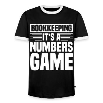 Buchhaltung Finanzbuchhalter Buchhalter Beruf - Männer Kontrast-T-Shirt - Schwarz/Weiß - Vorne - AI Model Female 172 light (172cm) & AI Model Male 178 light (178cm)