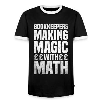 Buchhaltung Finanzbuchhalter Buchhalter Beruf - Männer Kontrast-T-Shirt - Schwarz/Weiß - Vorne - AI Model Female 172 light (172cm) & AI Model Male 178 light (178cm)