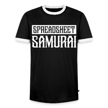 Buchhaltung Finanzbuchhalter Buchhalter Beruf - Männer Kontrast-T-Shirt - Schwarz/Weiß - Vorne - AI Model Female 172 light (172cm) & AI Model Male 178 light (178cm)