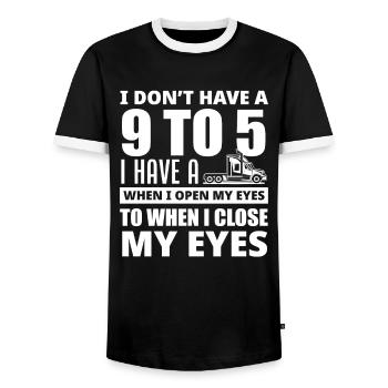 Idée cadeau métier de chauffeur de camion - T-shirt contrasté Homme - noir/blanc - Devant - AI Model Female 172 light (172cm) & AI Model Male 178 light (178cm)