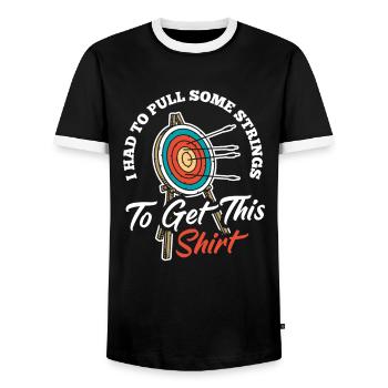 Archer Archery Archery - Men's Ringer Shirt - black/white - Front - AI Model Female 172 light (172cm) & AI Model Male 178 light (178cm)