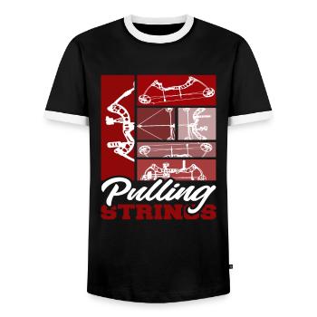 Archery Archery Archery - Men's Ringer Shirt - black/white - Front - AI Model Female 172 light (172cm) & AI Model Male 178 light (178cm)