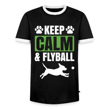 Flyball Canine Sport Agility Parcour Dog - Männer Kontrast-T-Shirt - Schwarz/Weiß - Vorne - AI Model Female 172 light (172cm) & AI Model Male 178 light (178cm)