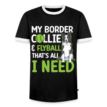 Flyball Canine Sport Agility Parcour Dog - Männer Kontrast-T-Shirt - Schwarz/Weiß - Vorne - AI Model Female 172 light (172cm) & AI Model Male 178 light (178cm)