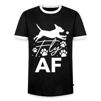 Flyball Canine Sport Agility Parcour Dog - Männer Kontrast-T-Shirt - Schwarz/Weiß - Vorne - AI Model Female 172 light (172cm) & AI Model Male 178 light (178cm)
