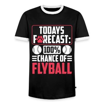 Flyball Canine Sport Agility Parcour Dog - Männer Kontrast-T-Shirt - Schwarz/Weiß - Vorne - AI Model Female 172 light (172cm) & AI Model Male 178 light (178cm)