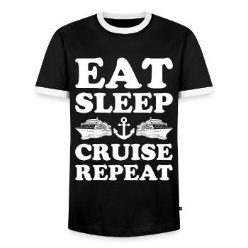 Croisière Crusader Bateau de croisière Cadeau - T-shirt contrasté Homme - noir/blanc - Devant - AI Model Female 172 light (172cm) & AI Model Male 178 light (178cm)