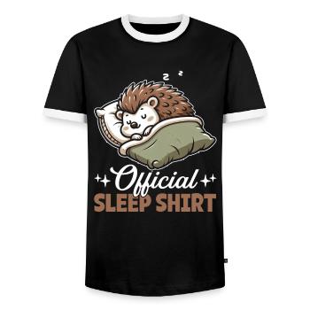 Officiel Sleeping House Hérisson PJ Sleeping - T-shirt contrasté Homme - noir/blanc - Devant - AI Model Female 172 light (172cm) & AI Model Male 178 light (178cm)