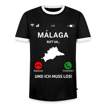 Málaga Andalusien Spanien Urlaub Malaga - Männer Kontrast-T-Shirt - Schwarz/Weiß - Vorne - AI Model Female 172 light (172cm) & AI Model Male 178 light (178cm)