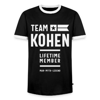Team Kohen Lebenslanges Mitglied Lustiger Name Kohen - Männer Kontrast-T-Shirt - Schwarz/Weiß - Vorne - AI Model Female 172 light (172cm) & AI Model Male 178 light (178cm)