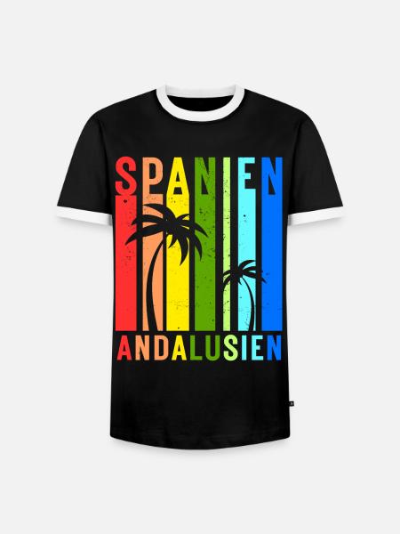 Andalusien Spanien Urlaub Idee - Männer Kontrast-T-Shirt - Schwarz/Weiß