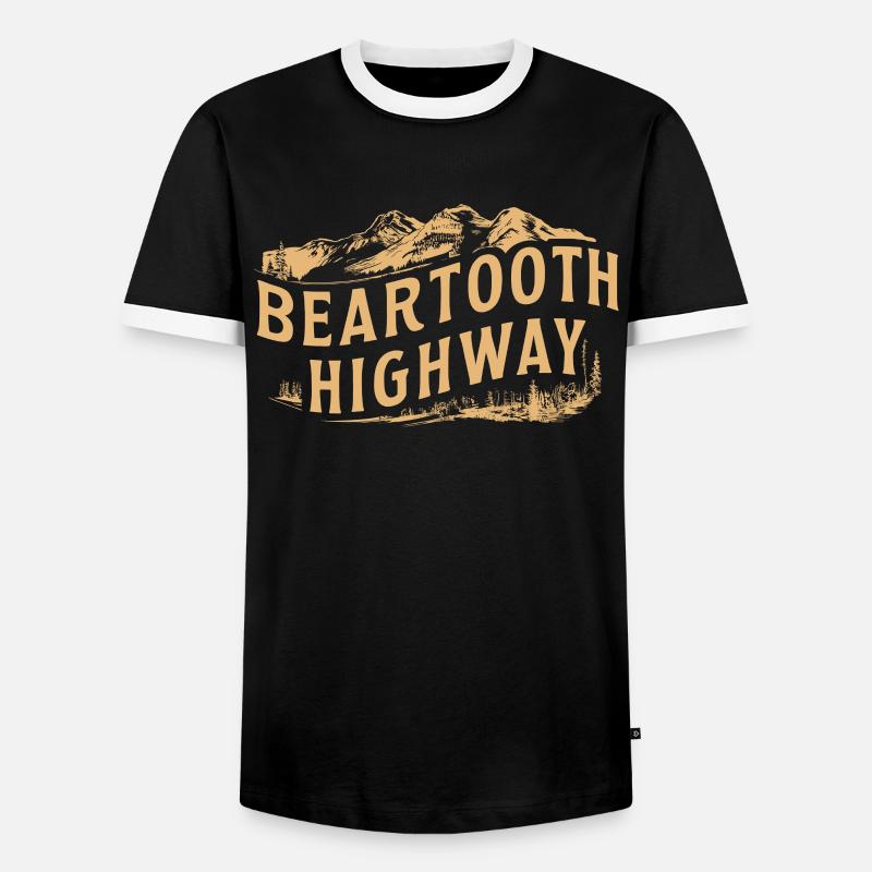 Beartooth Highway Abenteuer Berge - Männer Kontrast-T-Shirt - Schwarz/Weiß