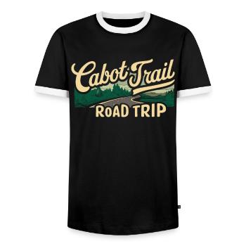 Cabot Trail Road Trip Landschaft - Männer Kontrast-T-Shirt - Schwarz/Weiß - Vorne - AI Model Female 172 light (172cm) & AI Model Male 178 light (178cm)