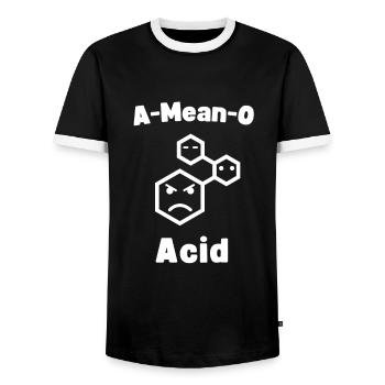 A-Mean-O Acid Lustiges Chemie Lehrer Chemiker - Männer Kontrast-T-Shirt - Schwarz/Weiß - Vorne - AI Model Female 172 light (172cm) & AI Model Male 178 light (178cm)