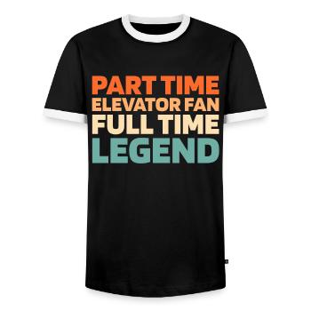 Elevator Elevator - Men's Ringer Shirt - black/white - Front - AI Model Female 172 light (172cm) & AI Model Male 178 light (178cm)