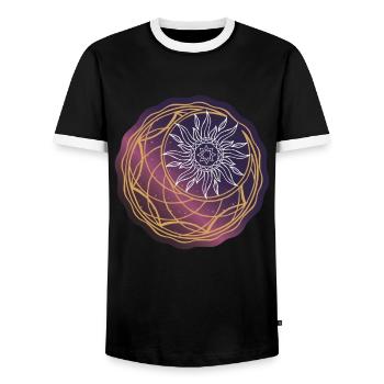 Univers Soleil et Lune - T-shirt contrasté Homme - noir/blanc - Devant - AI Model Female 172 light (172cm) & AI Model Male 178 light (178cm)