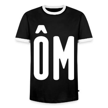 OM! Home! - T-shirt contrasté Homme - noir/blanc - Devant - AI Model Female 172 light (172cm) & AI Model Male 178 light (178cm)